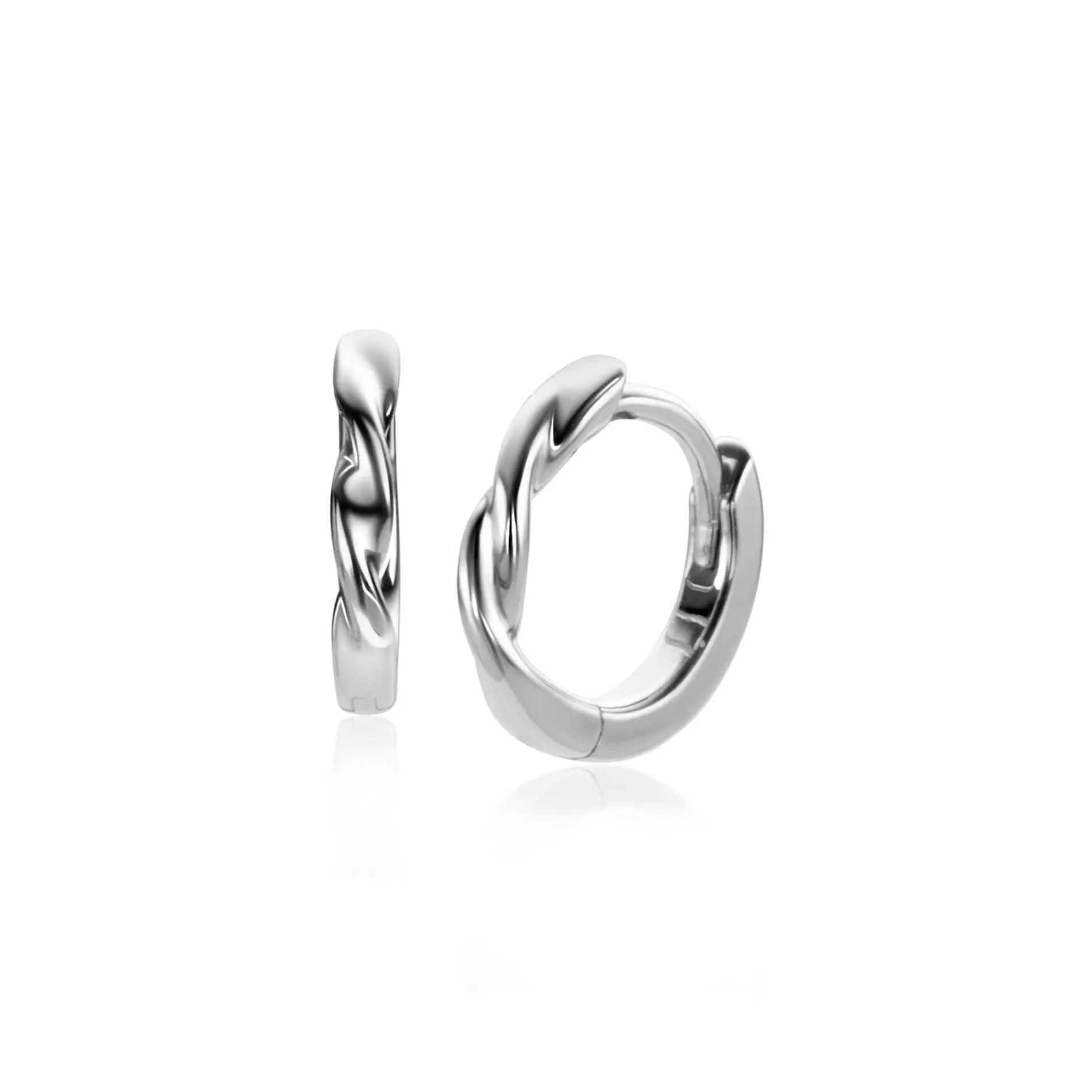ZINZI zilveren oorringen met gedraaide buis 12 x 2mm ZIO2321