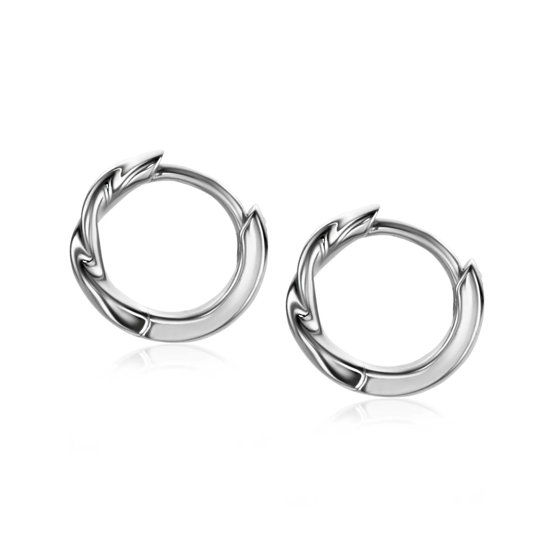 ZINZI zilveren oorringen met gedraaide buis 12 x 2mm ZIO2321
