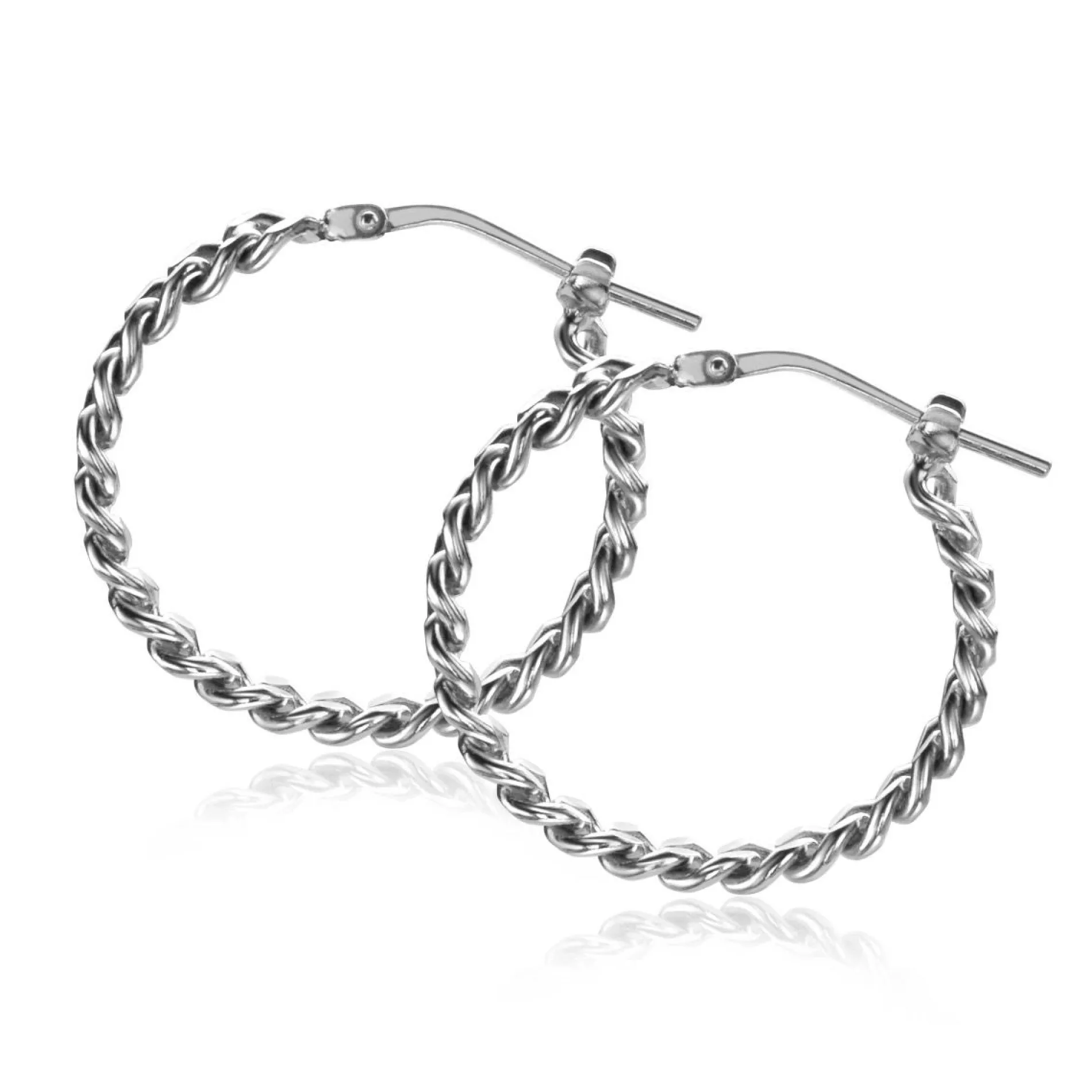 ZINZI zilveren oorringen met gourmet schakels 23x3,5mm ZIO2334
