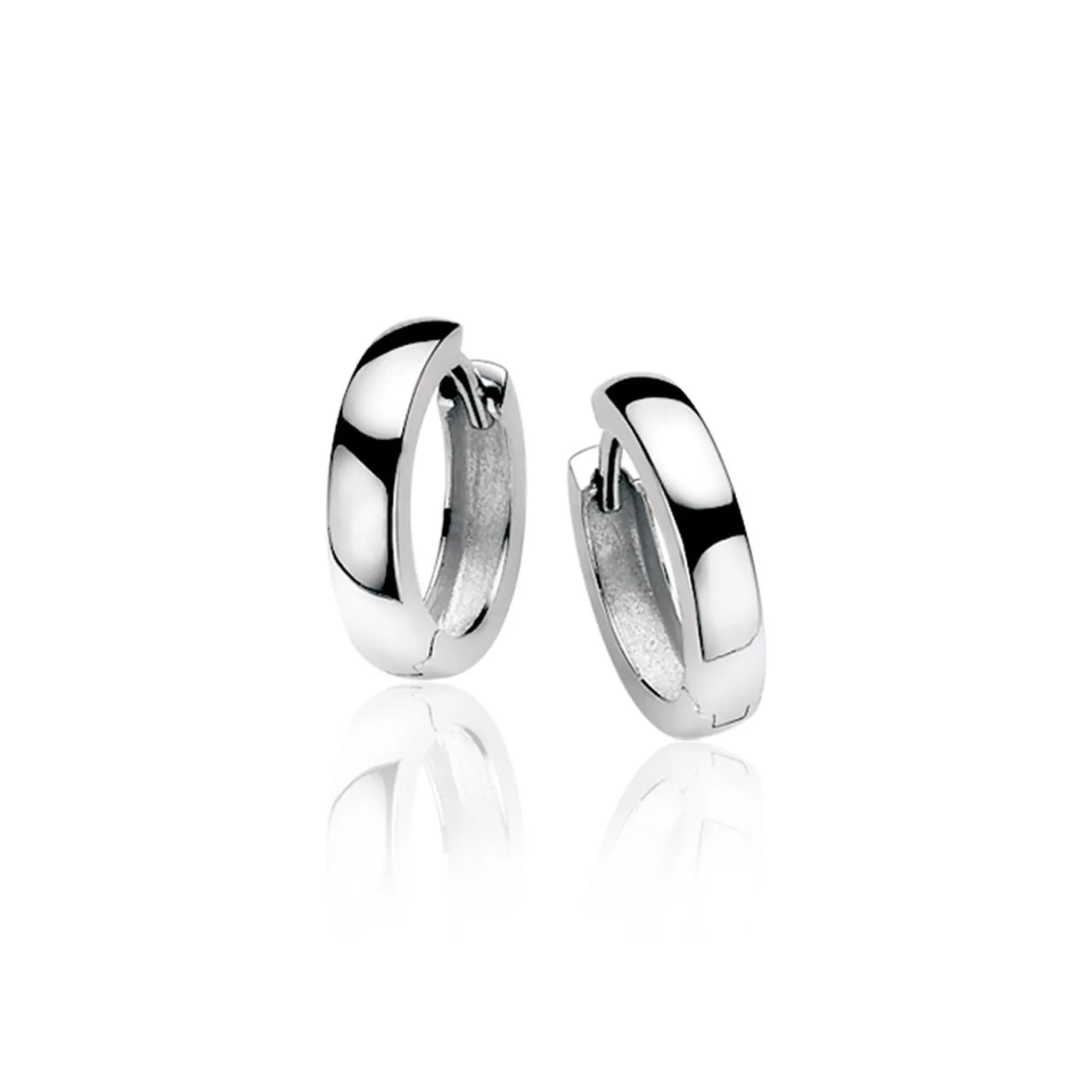Zinzi zilveren oorringen 15 x 3mm glad met luxe klapsluiting ZIO191