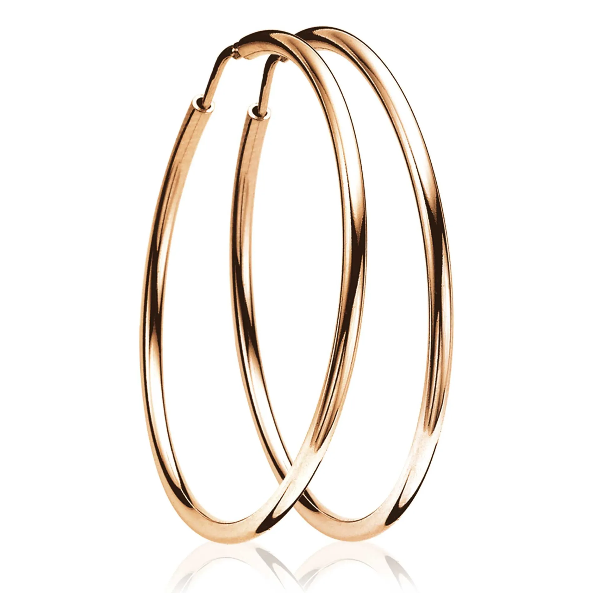 ZINZI zilveren oorringen rosé verguld 45x2mm ZIO436R