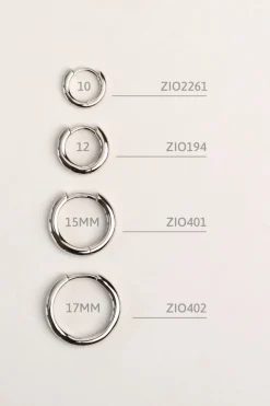 ZINZI zilveren oorringen 17 x 2mm glad met luxe klapsluiting ZIO402