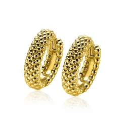 ZINZI zilveren oorringen 17x4mm geel verguld bolletjes ZIO1968CRG
