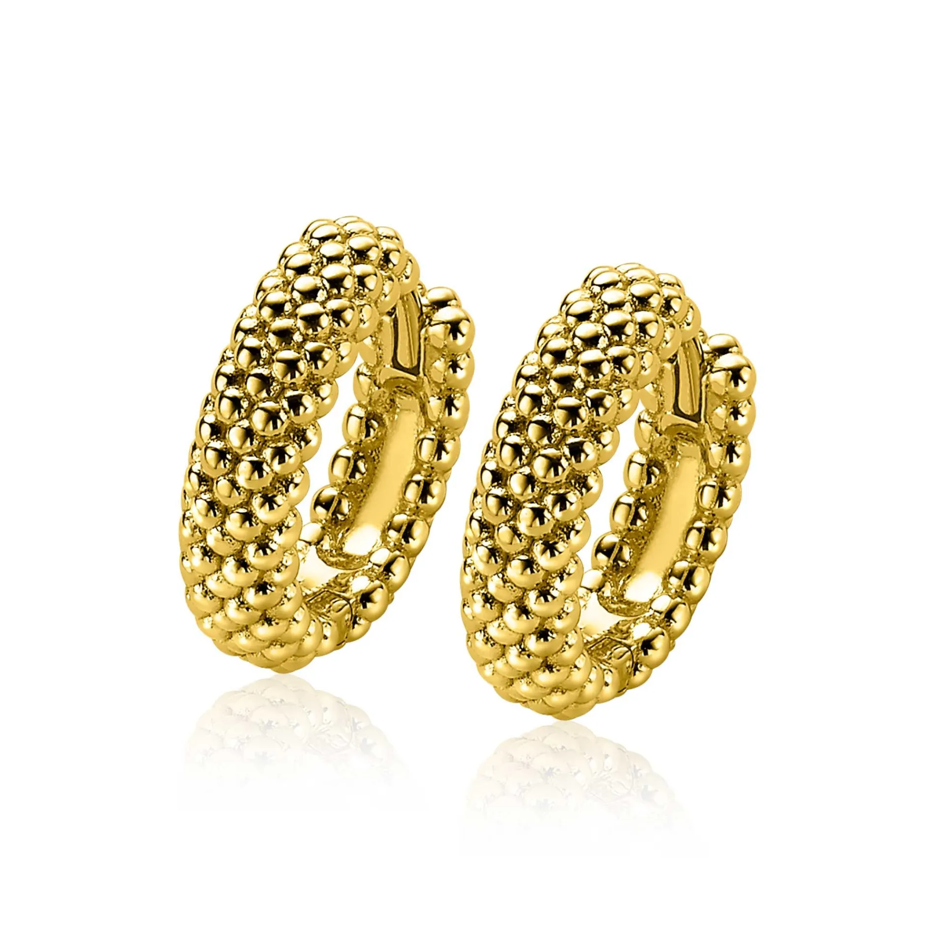 ZINZI zilveren oorringen 17x4mm geel verguld bolletjes ZIO1968CRG