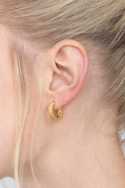 ZINZI zilveren oorringen 17x4mm geel verguld bolletjes ZIO1968CRG