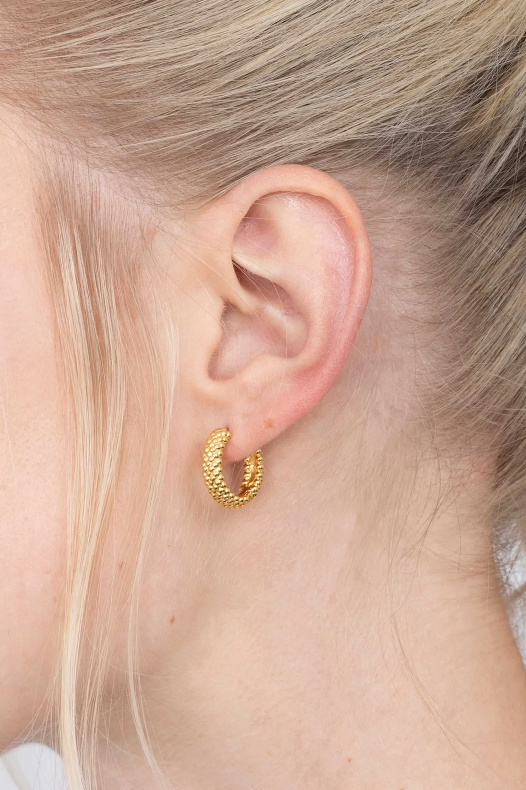 ZINZI zilveren oorringen 17x4mm geel verguld bolletjes ZIO1968CRG