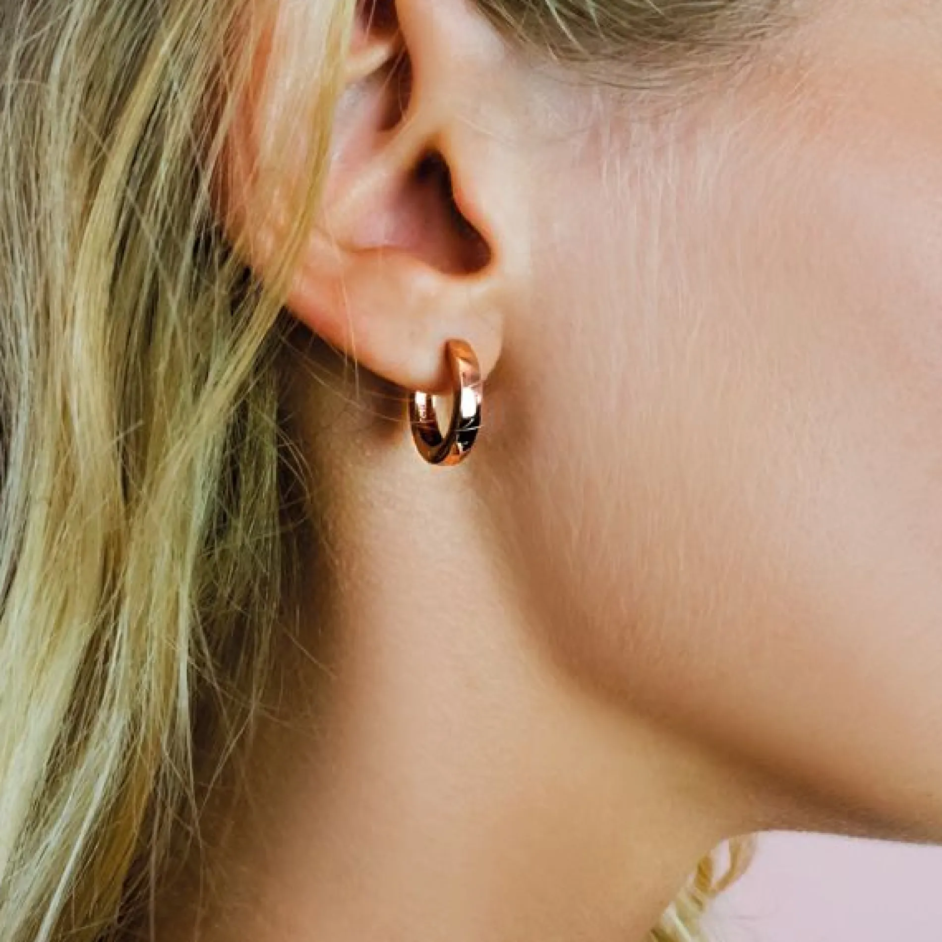 ZINZI zilveren oorringen rosé verguld 15 x 3mm ZIO191R