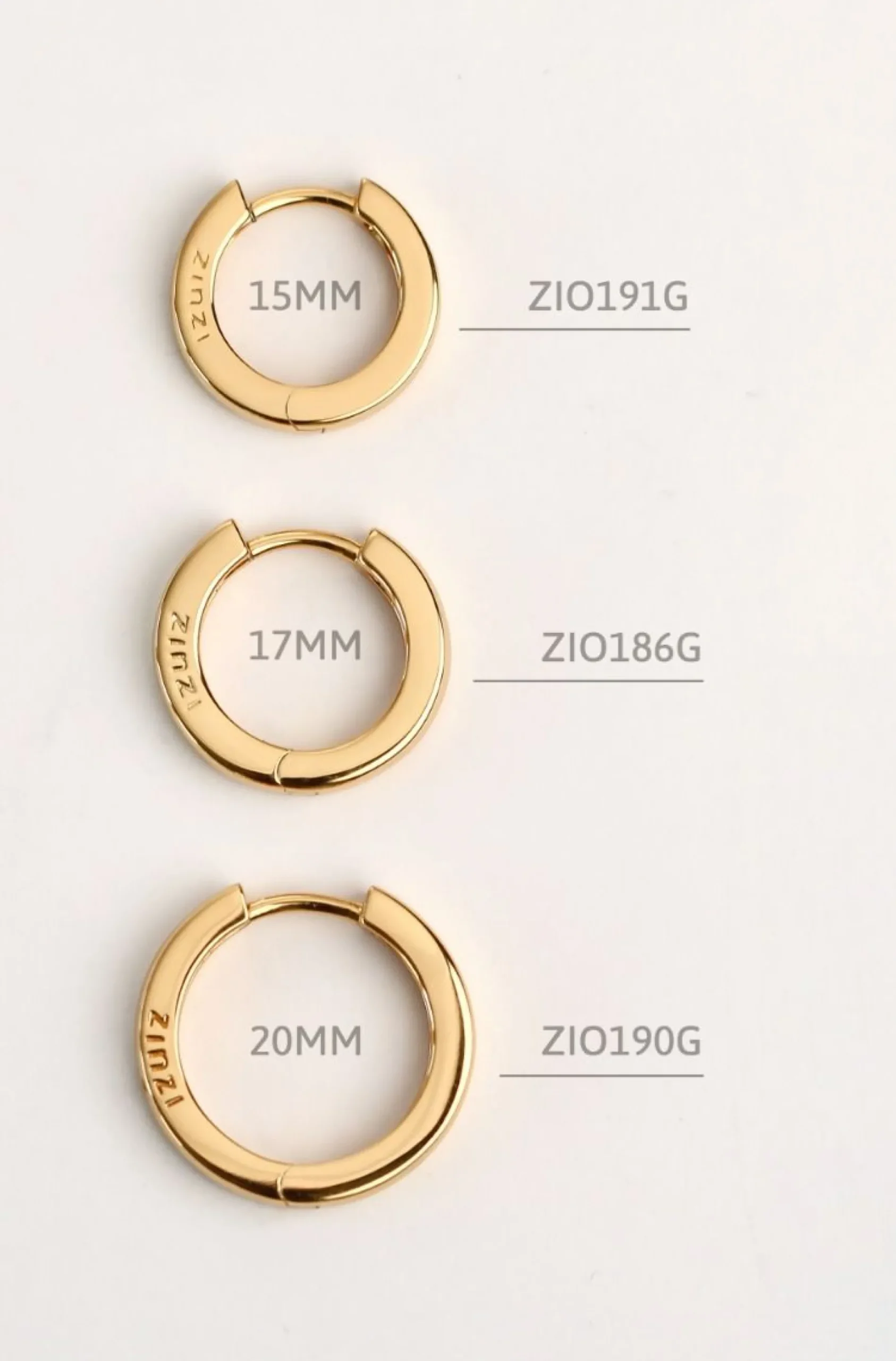 ZINZI zilveren oorringen geel verguld 15 x 3mm ZIO191G