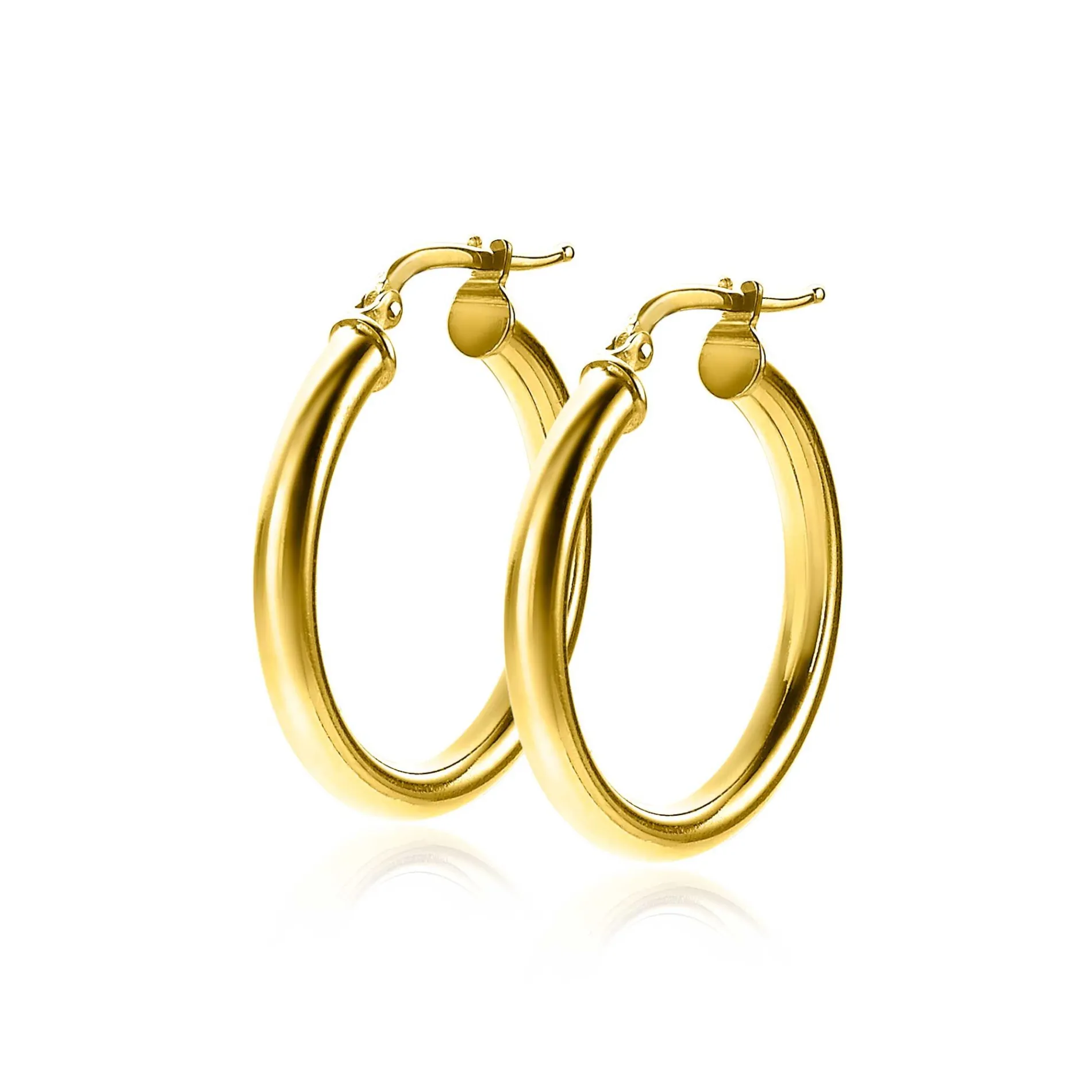ZINZI zilveren oorringen 14K geel verguld 26x3mm rond ZIO2178G