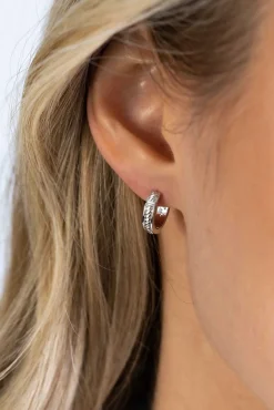 ZINZI zilveren oorringen (13mm), met gedraaide bewerking en luxe scharniersluiting ZIO2395