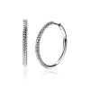 ZINZI zilveren oorringen gedraaid motief 25 x 2mm ZIO2129