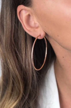 ZINZI zilveren oorringen 55 x 2mm glad rosé verguld ZIO437R