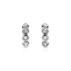 ZINZI zilveren oorringen rond wit 15 x 4mm ZIO1838