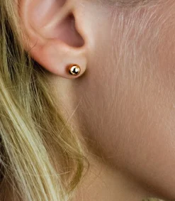 ZINZI zilveren oorstekers rosé verguld glad bol 5mm ZIO807R