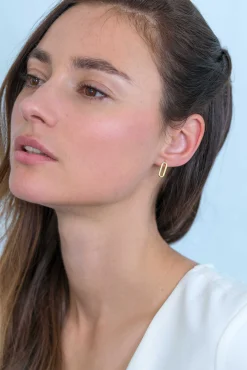 ZINZI zilveren oorstekers 14K geel verguld 14mm ovaal glad ZIO2210G