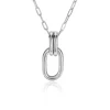 ZINZI zilveren ovale hanger 33mm met dubbele hangogen ZIH2350 (zonder collier)