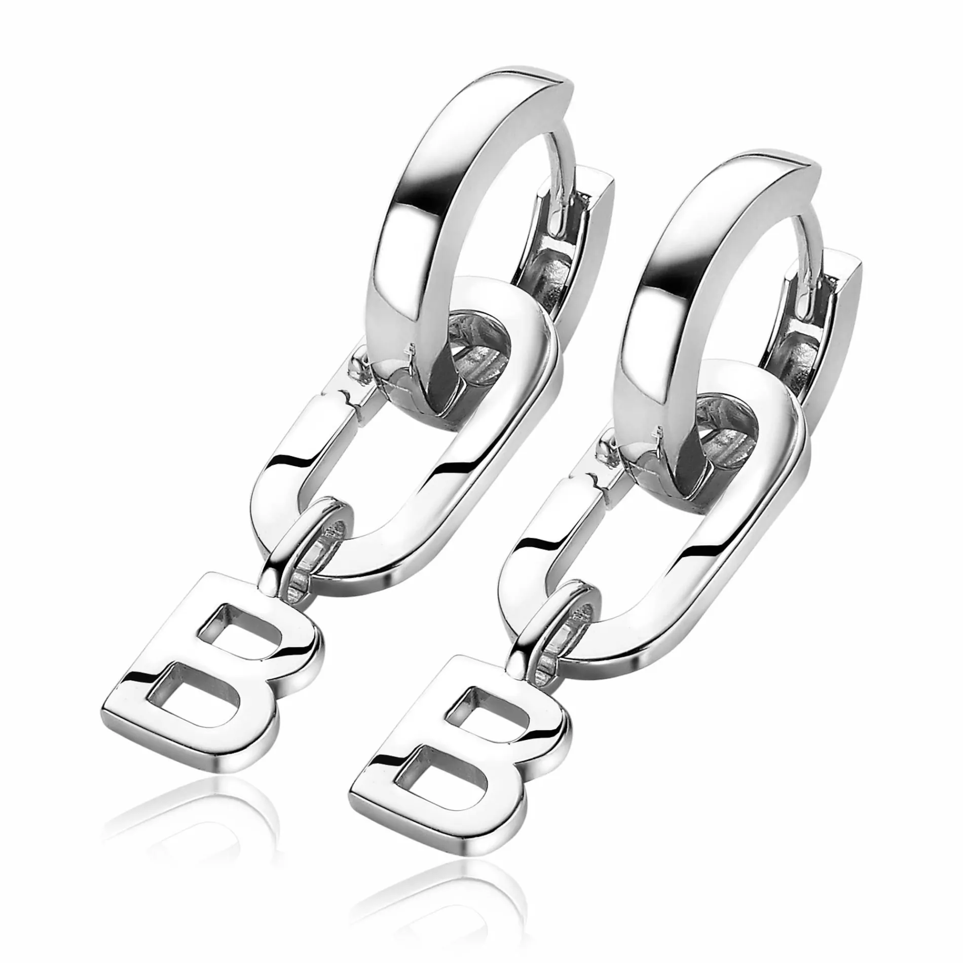 ZINZI zilveren ovale oorbedels sluitring 16mm voor je losse hangertjes ZICH2060 (zonder oorringen)