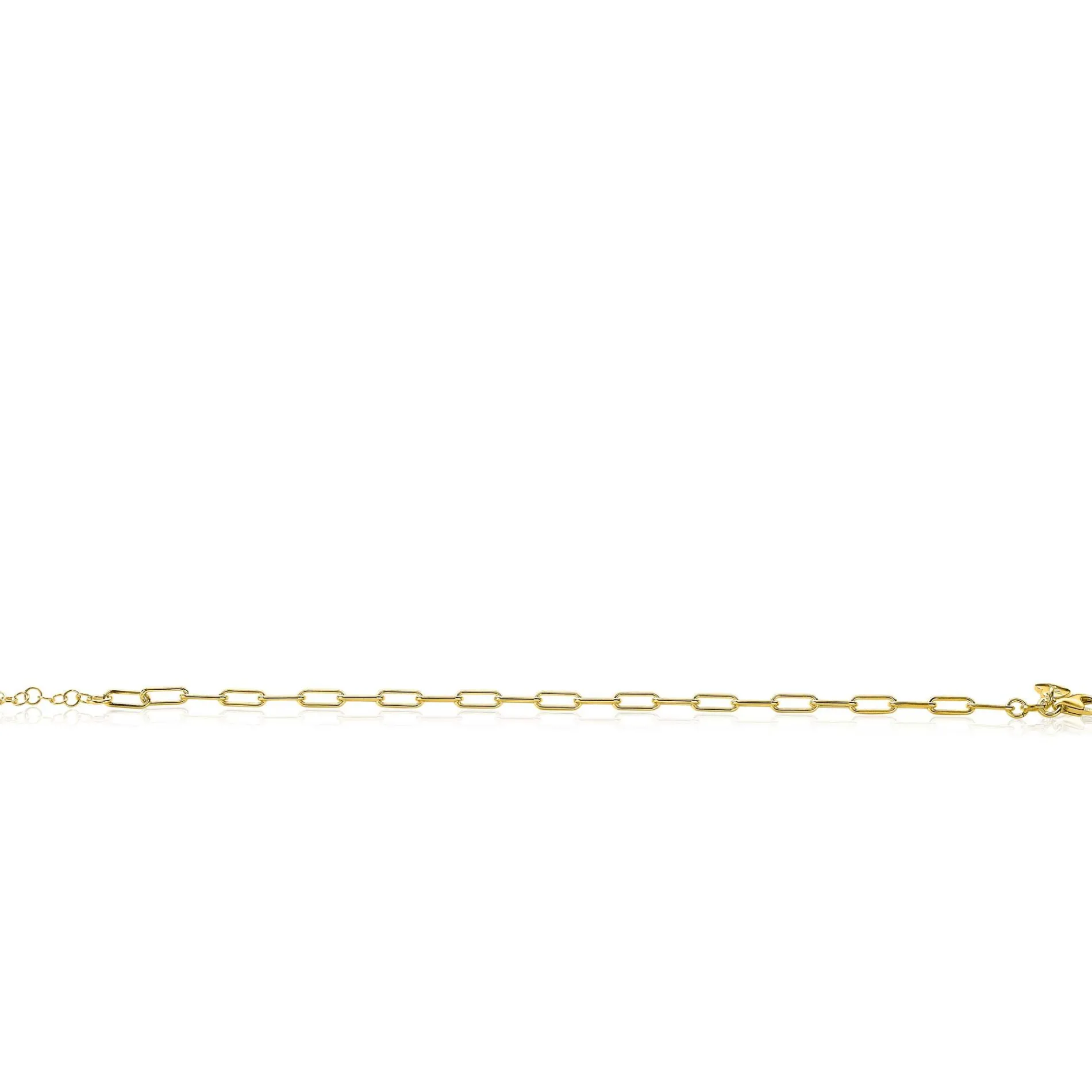 ZINZI zilveren paperclip schakel armband 14K geel verguld 3,5mm breed ZIA2202G