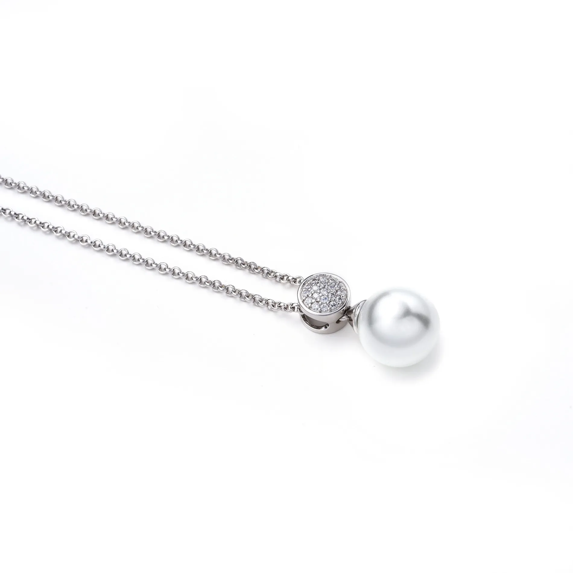 Zinzi zilveren parelhanger wit ZIH1151 (zonder collier)