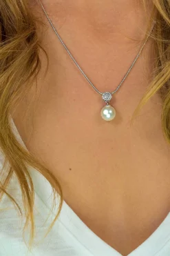 Zinzi zilveren parelhanger wit ZIH1151 (zonder collier)