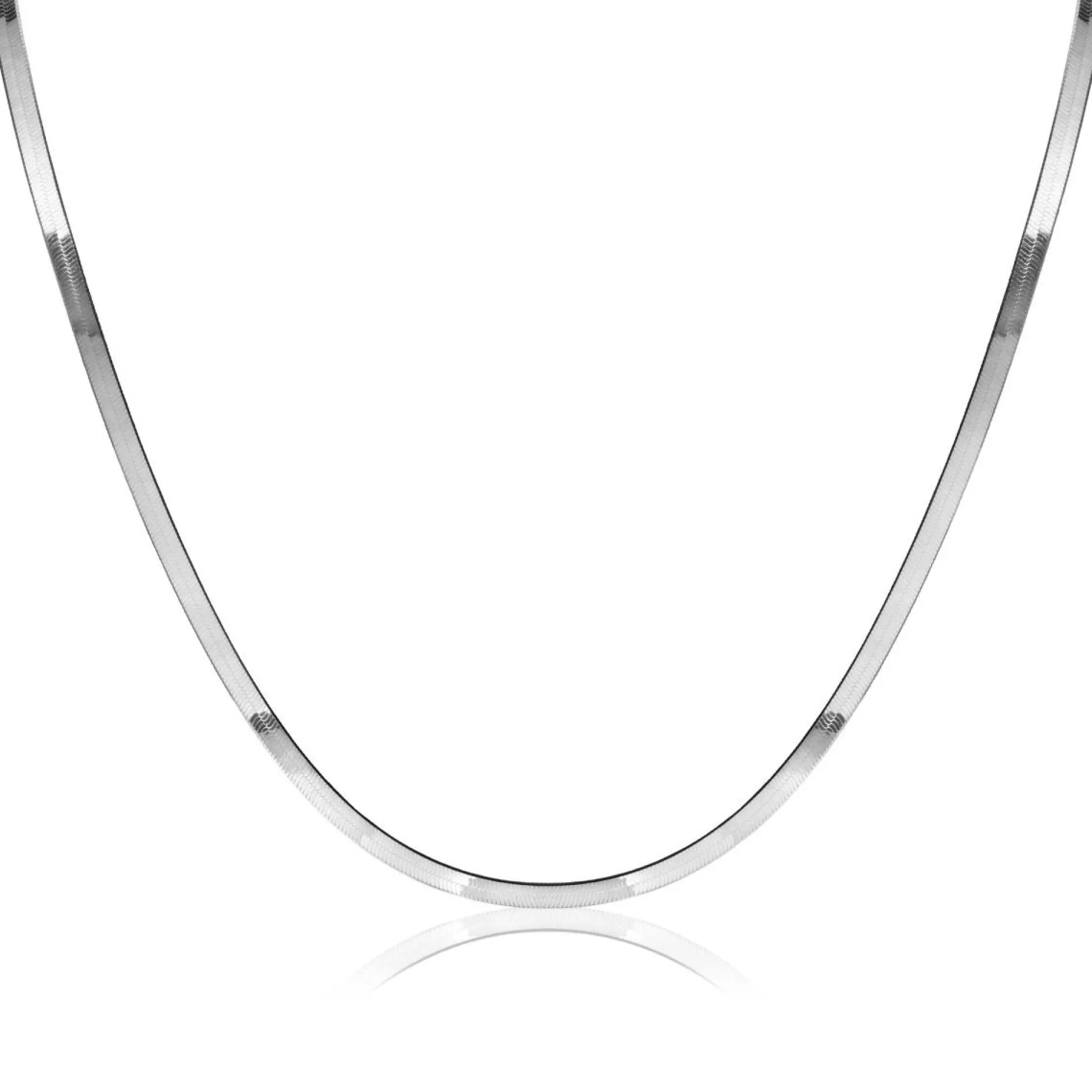 ZINZI zilveren platte slangen-ketting 45cm 3,5mm breed ZIC2292