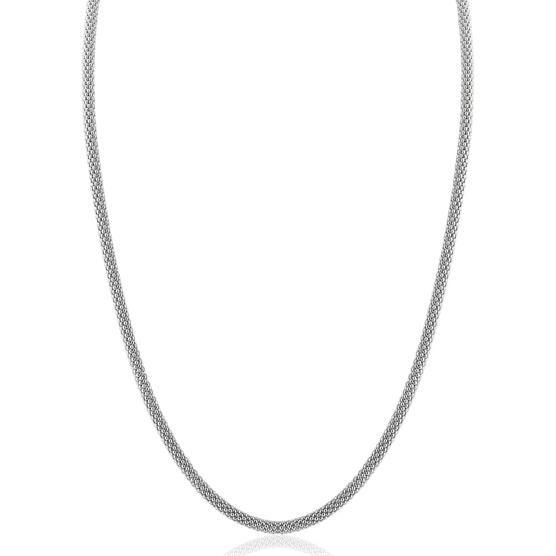 ZINZI zilveren popcorn ketting 3mm breed 42cm ZIC2765