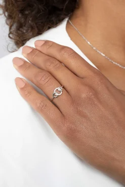 ZINZI zilveren ring 3 ronde vormen wit ZIR2045