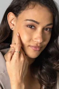 ZINZI zilveren ring bezet met ovale zirconia's in groen en geel ZIR2499