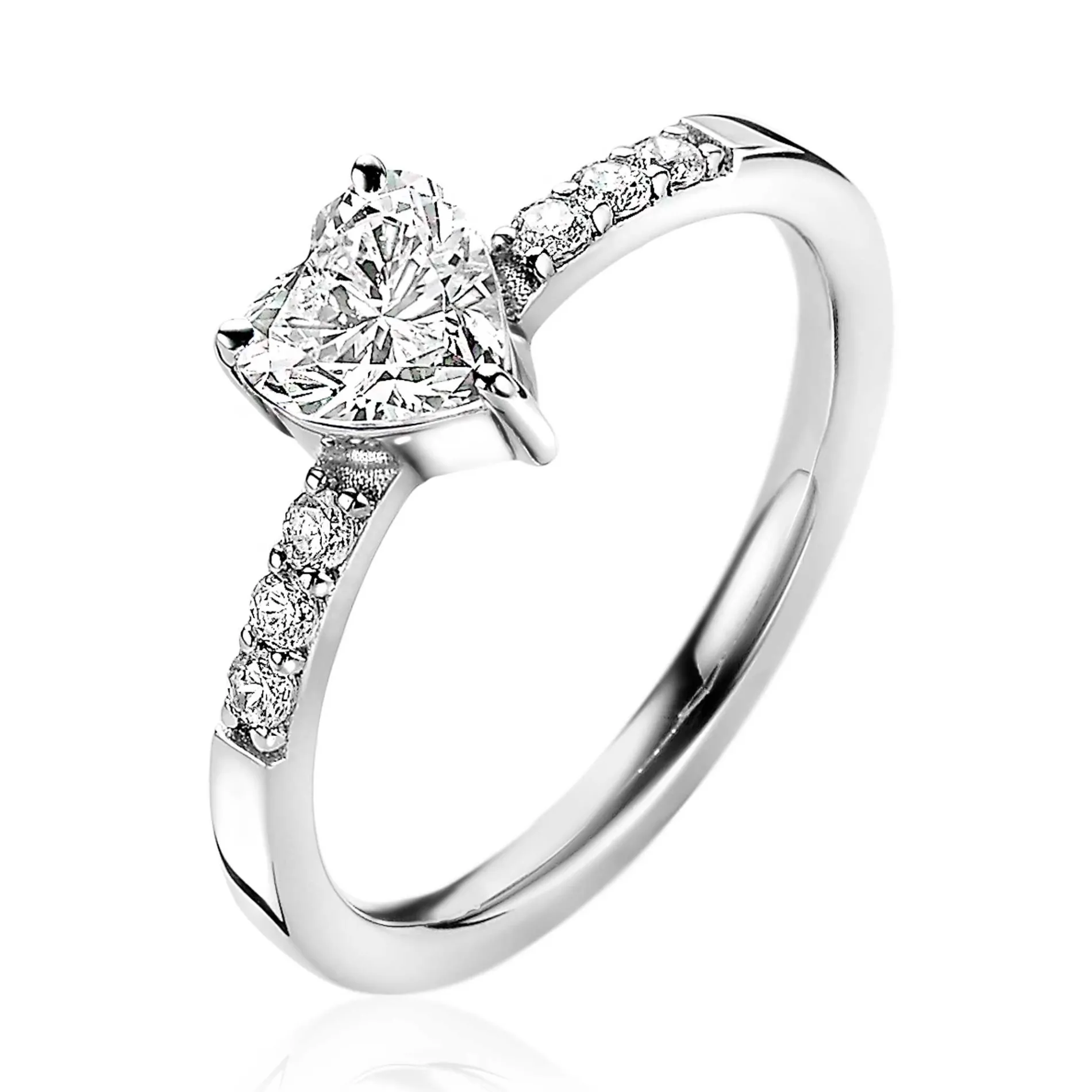 ZINZI zilveren ring hart witte zirconia ZIR2134