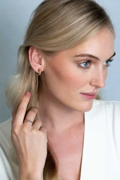 ZINZI zilveren ring met extra 14K geel vergulde X-vorm en ronde vorm met witte zirconia's ZIR2260