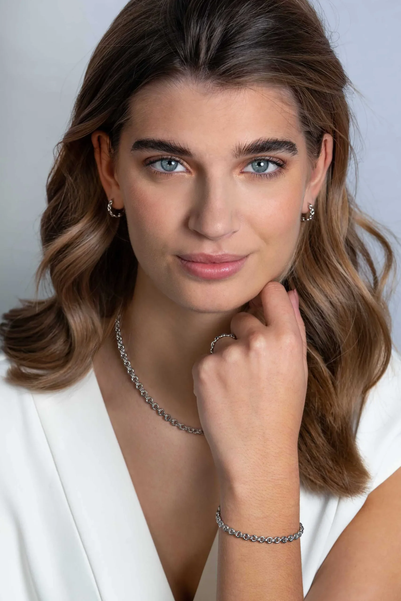 ZINZI zilveren ring met ronde schakels ZIR2239