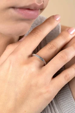 ZINZI zilveren ring met sierlijk gevlochten touweffect 2,6mm breed ZIR2553