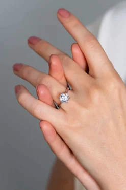 ZINZI zilveren ring met zeshoekige wittte zirconia 10mm ZIR2259