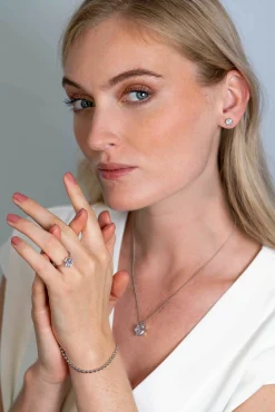 ZINZI zilveren ring met zeshoekige wittte zirconia 10mm ZIR2259