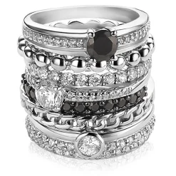 ZINZI zilveren ring wit ZIR881