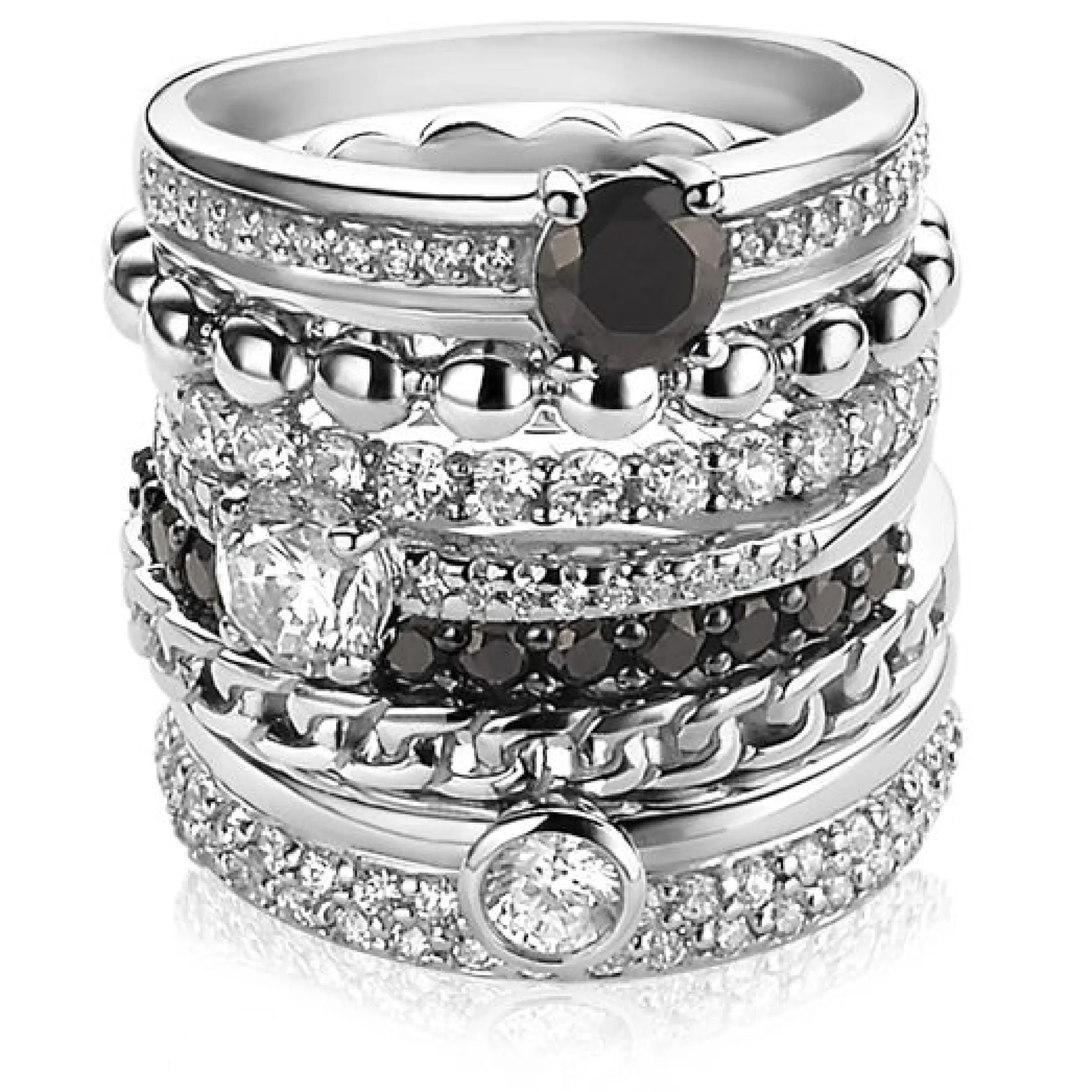 ZINZI zilveren ring wit ZIR1081