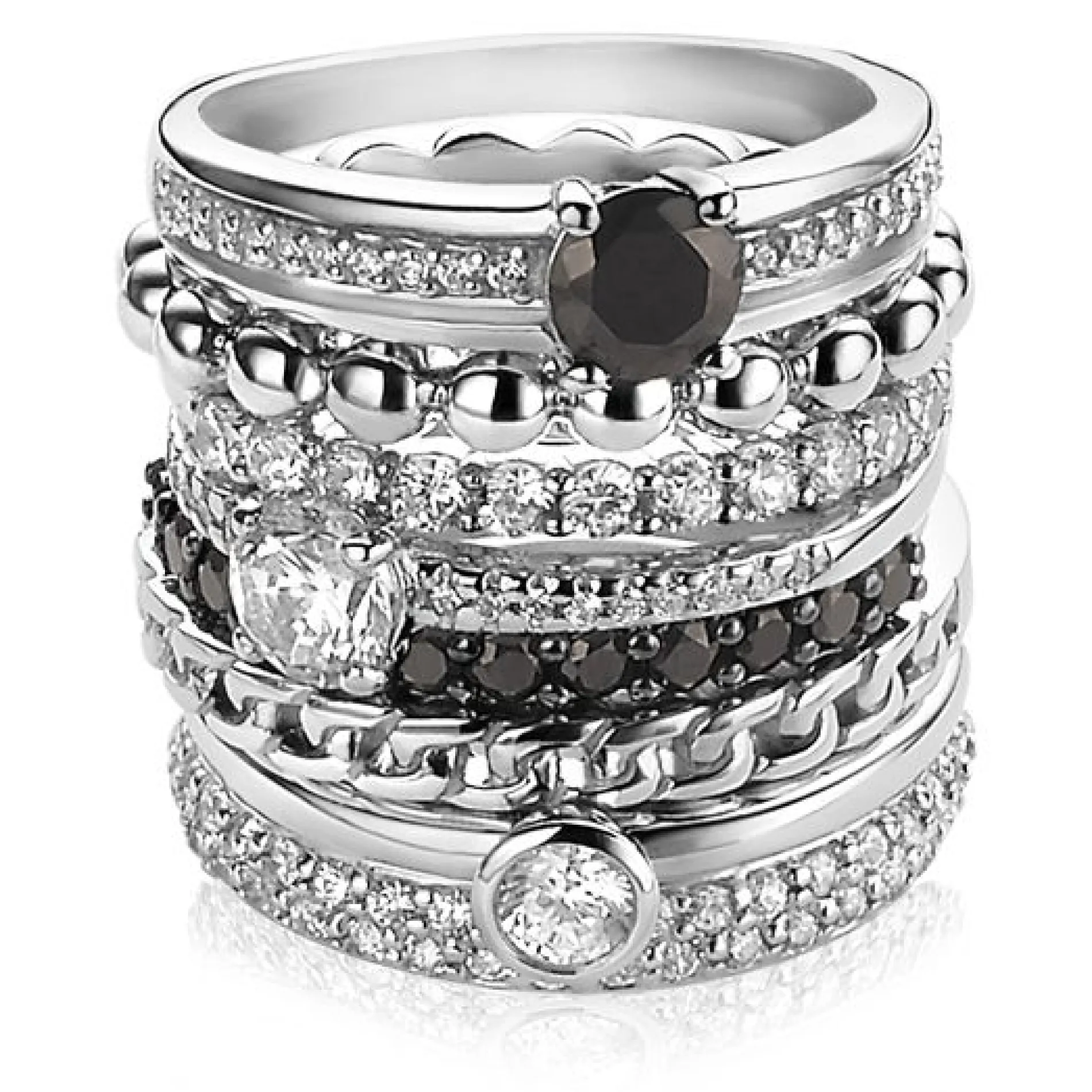 ZINZI zilveren ring wit ZIR827
