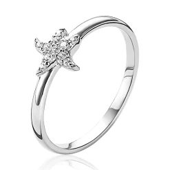 ZINZI zilveren ring zeester wit 8mm ZIR1898