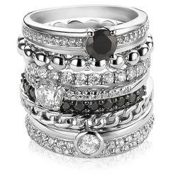 ZINZI zilveren ring zwart ZIR827Z