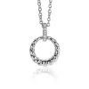 ZINZI zilveren ronde hanger 15mm gedraaid motief, hangoog bezet met witte zirconia's ZIH2403 (zonder collier)