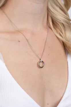 ZINZI zilveren ronde hanger 17mm met sluitring wit ZIH2060 (zonder collier)