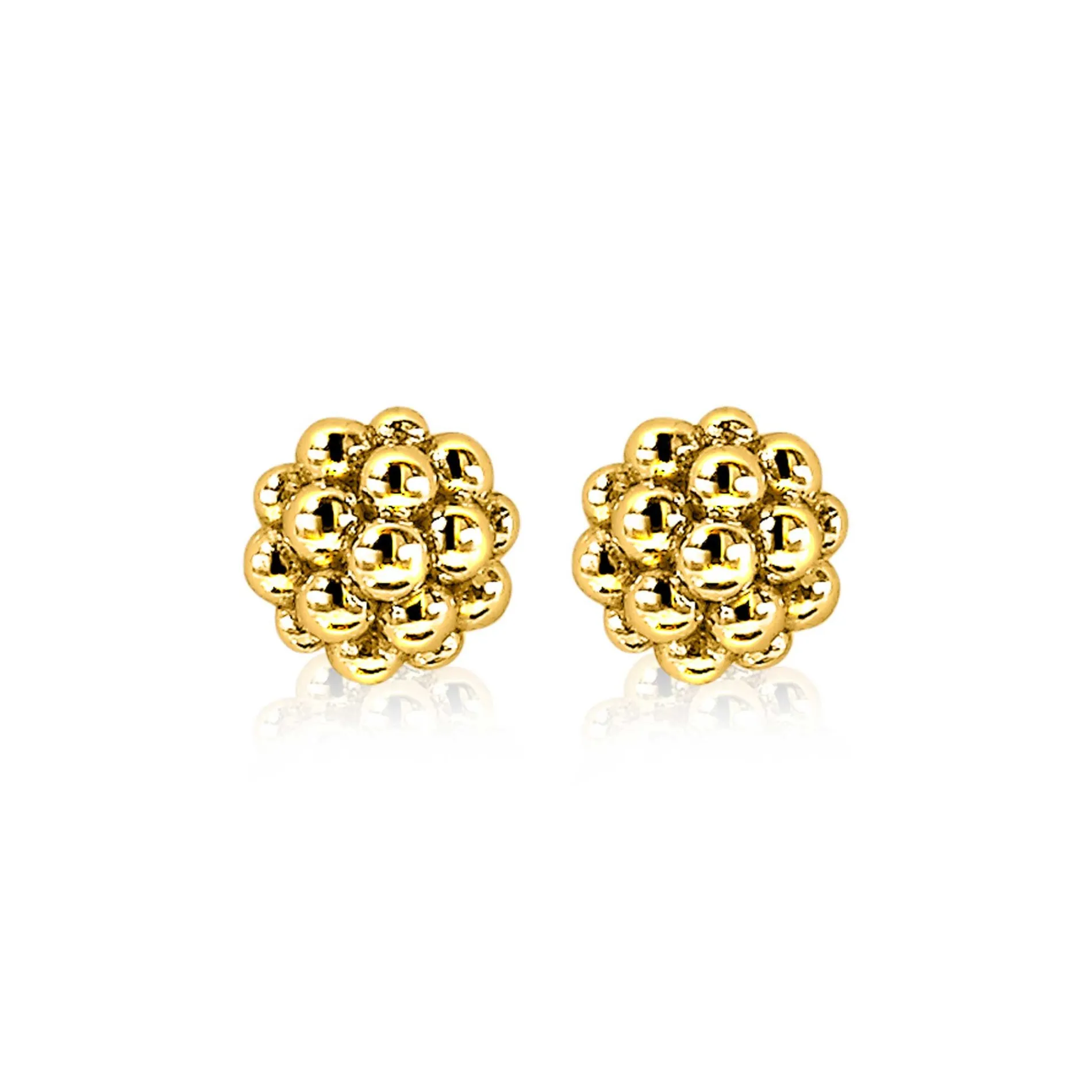 ZINZI zilveren ronde oorknoppen geelverguld 6mm bolletjes ZIO1968G