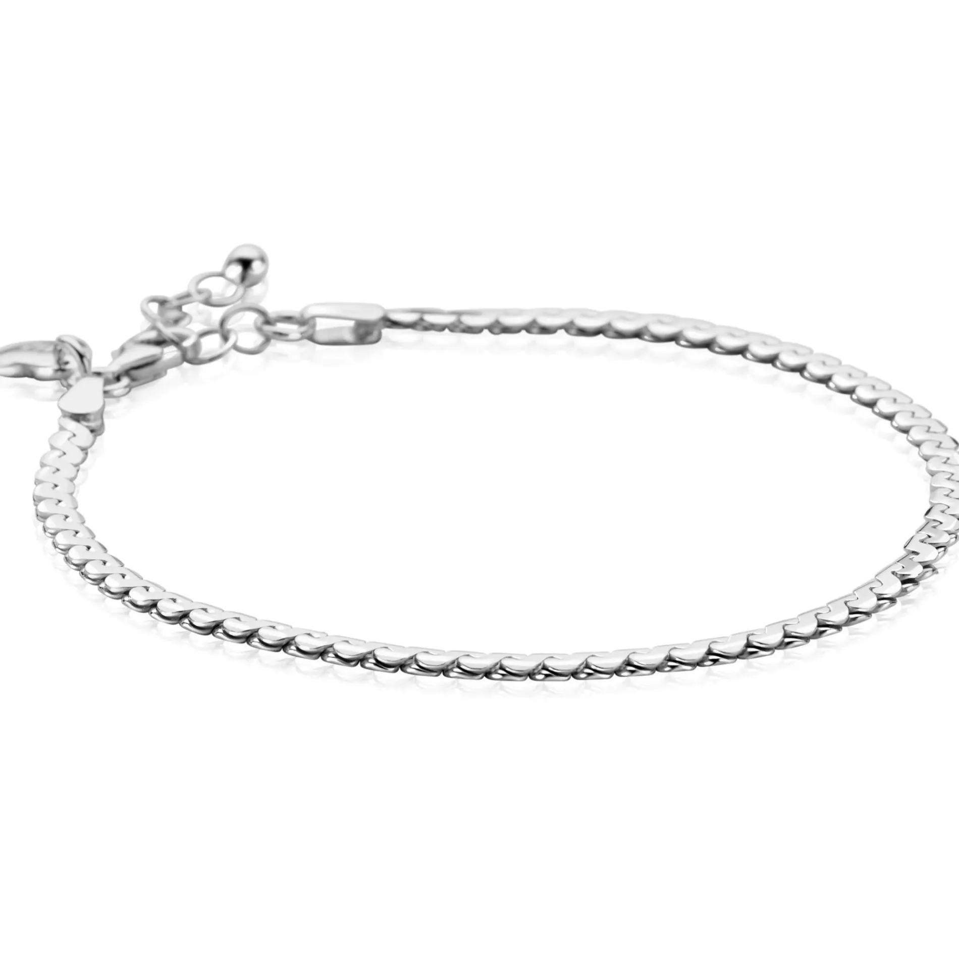 ZINZI zilveren schakel armband 3mm breed 18-21cm ZIA2647