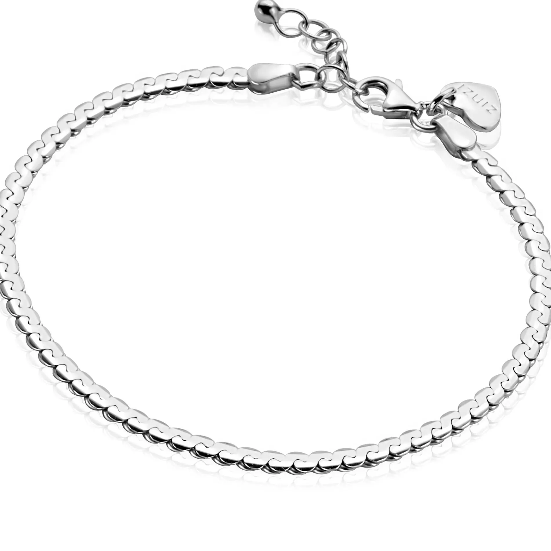 ZINZI zilveren schakel armband 3mm breed 18-21cm ZIA2647