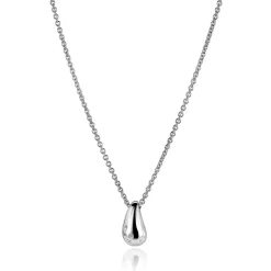 ZINZI zilveren schakel ketting met druppelvormige hanger (15mm) bezet met vier witte zirkonia's 42-45 cm ZIC2655