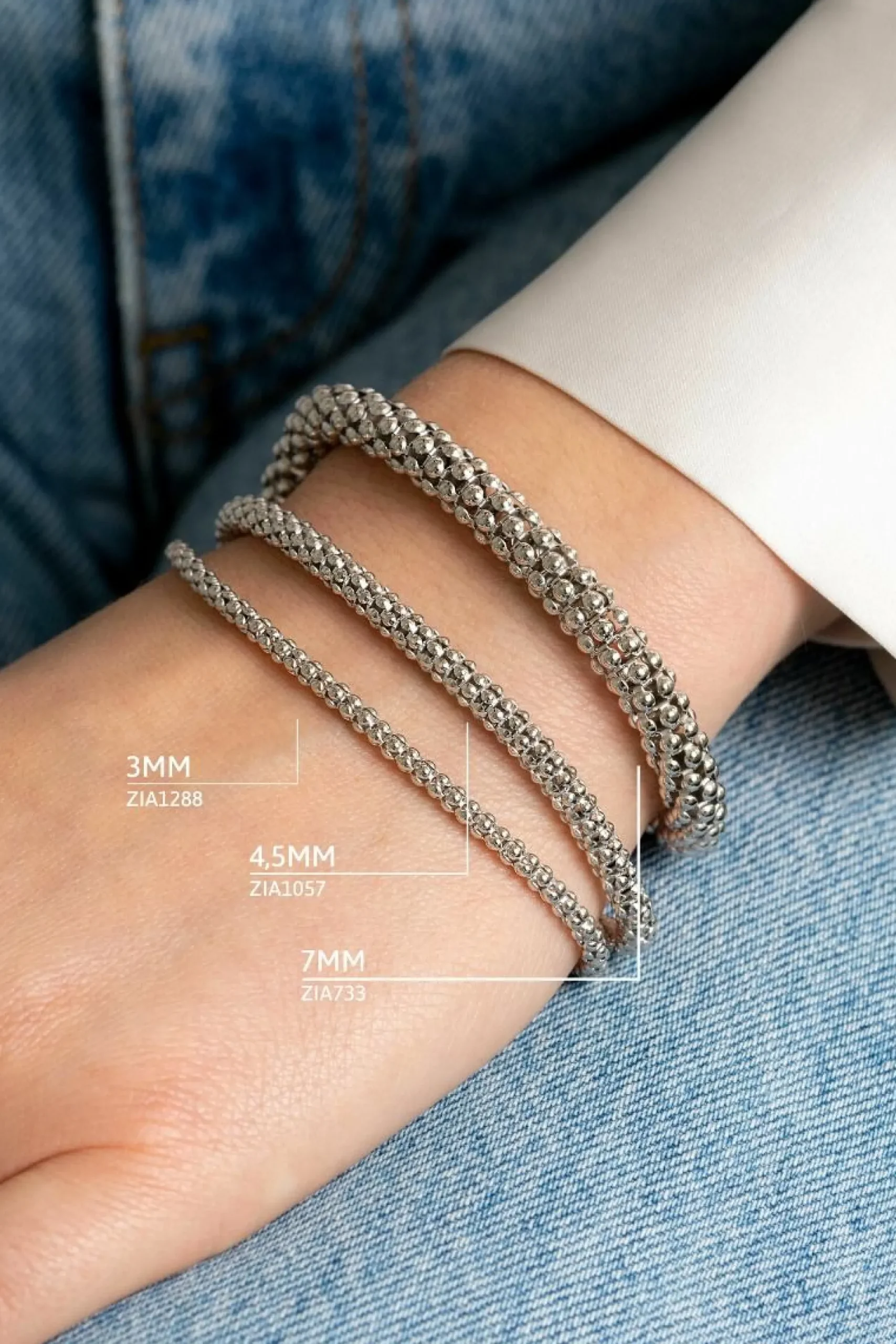 ZINZI zilveren schakelarmband 21cm ZIA1057-21
