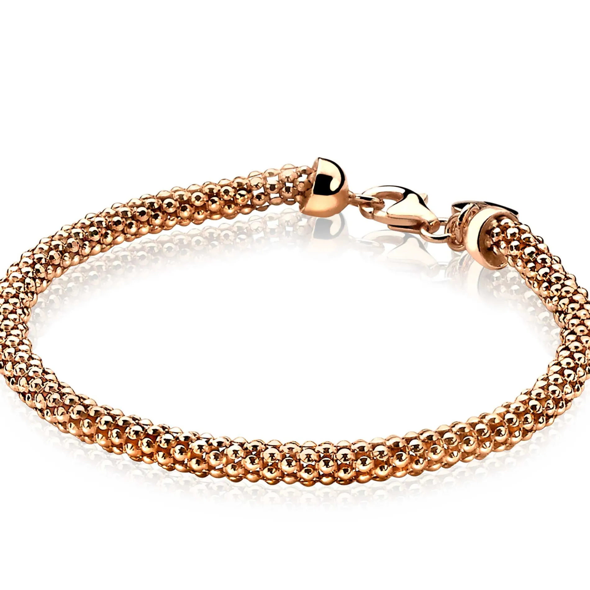 ZINZI zilveren schakelarmband rosé verguld 4,5mm breed 19cm ZIA1057R