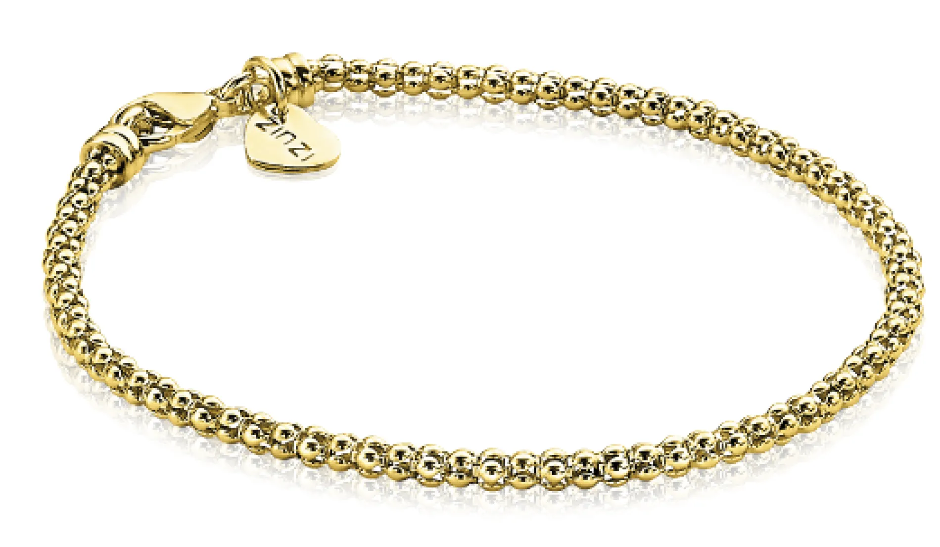 ZINZI zilveren schakelarmband geelverguld 18,5cm ZIA1288G