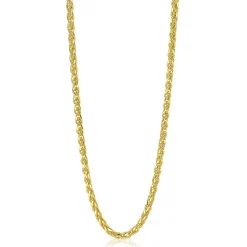 ZINZI zilveren schakelcollier geelverguld palmier 2mm breed 45cm ZIC1931G