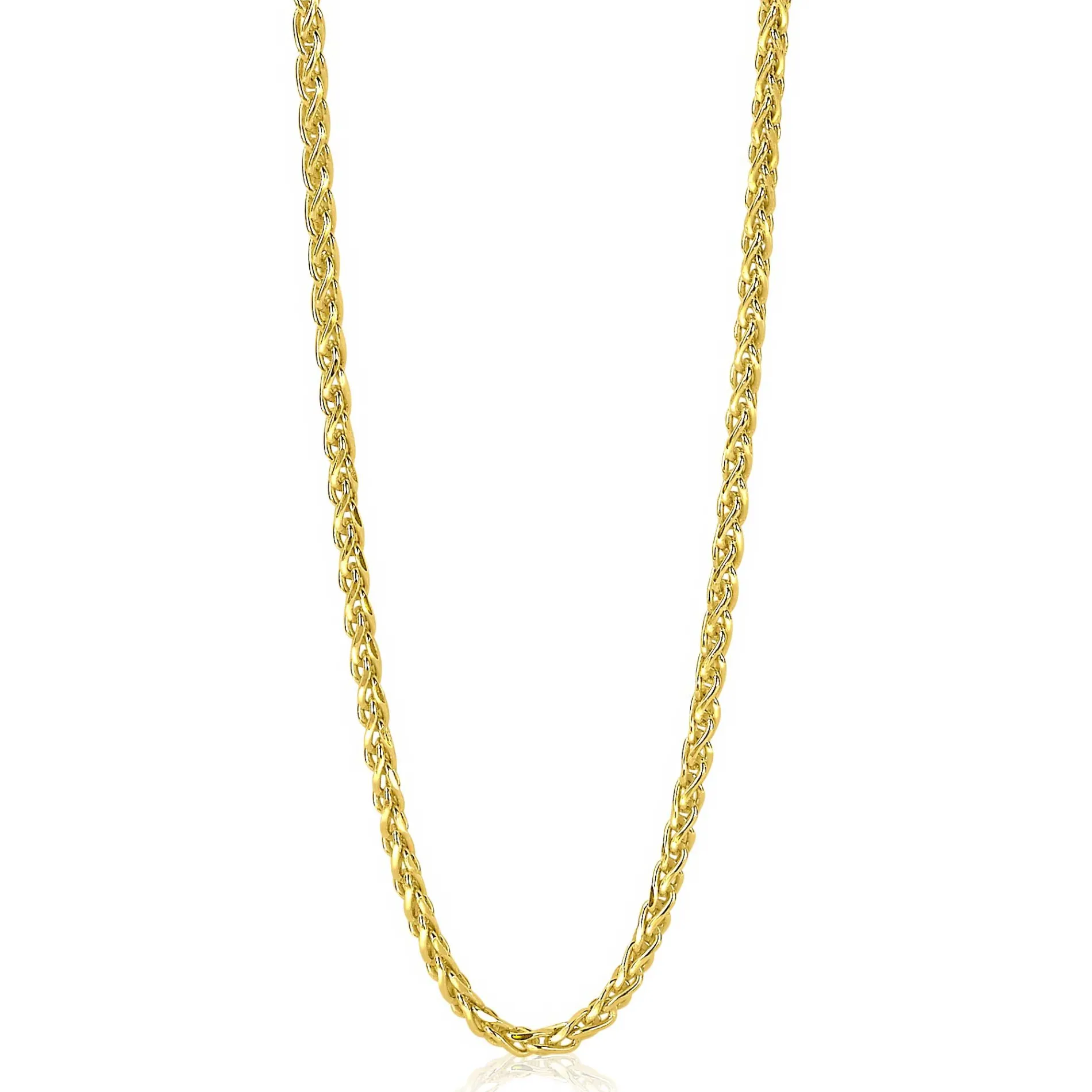 ZINZI zilveren schakelcollier geelverguld palmier 2mm breed 45cm ZIC1931G